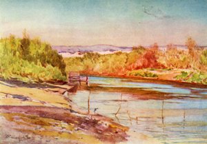ジェリコ近くのジョーダンのフォード、1902年。 作： John Fulleylove