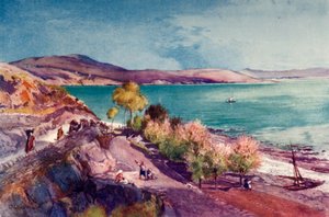 ガリラヤ湖、ティベリアから北を見る、1902年。 作： John Fulleylove