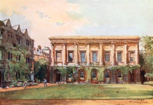 オリエル・カレッジ図書館（カラーリトグラフ）