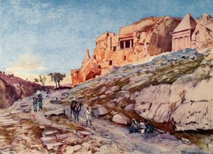 エホシャファットの谷のロックカットの墓、1902年。 作： John Fulleylove