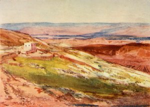 オリーブ山からのヨルダンの谷、1902年。 作： John Fulleylove