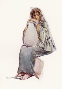 ウォーターキャリア、着席フィギュア、エルサレム 作： John Fulleylove