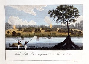 1813年のエルサラムの野営地の眺め 作： John Gabriel Stedman