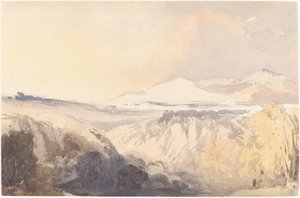 遠くの山脈のある風景 作： John Gendall