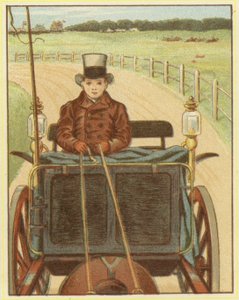 馬とカートを運転する少年（カラーリソ） 作： John George (after) Sowerby