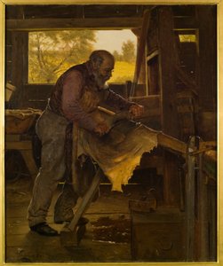 鹿の皮の準備、1904 作： John George Brown