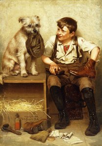 靴磨きの男の子、1902 作： John George Brown