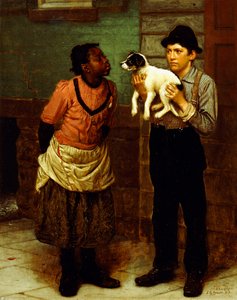 新しい子犬、 作： John George Brown