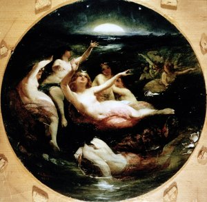 ダイアナと彼女のニンフ、1850 作： John George Naish