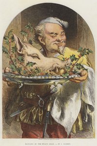 イノシシの頭をもたらす 作： John Gilbert