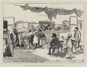 水彩画の王立画家協会の展示会での吊り絵 作： John Gilbert