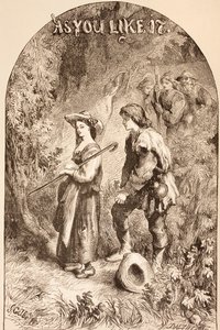 「イラストレイテッドライブラリーシェイクスピア」の「好きなように」のイラスト、ロンドン1890年発行 作： John Gilbert