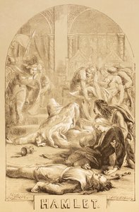 『イラストレイテッド・ライブラリー・シェイクスピア』からのハムレットのイラスト、ロンドン1890年発行 作： John Gilbert