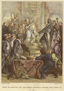 サイモンドモンフォールと男爵、ヘンリー3世に改革を要求、AD 1258 作： John Gilbert