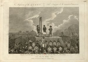 1793 年 10 月 16 日、1793 年から 1794 年にかけてのマリー・アントワネットの処刑。 作： John Goldar