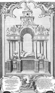 ウェストミンスター寺院のエリザベス女王の記念碑、1786年