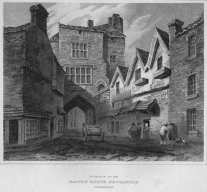 キャッスルガースへの入り口ニューカッスル、ノーサンバーランド、1814 作： John Greig