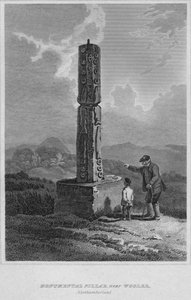 1814年、ノーサンバーランド州ウーラー近くの記念碑的な柱 作： John Greig