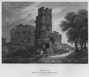 ノースハウスの遺跡、ノーサンバーランド州ミットフォード、1814年 作： John Greig