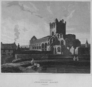 ジェドバラ修道院の南東ビュー。ロックスバラシャー、1814 作： John Greig