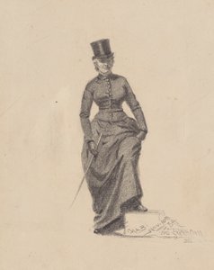 乗馬鞭を持つ女性 作： John Haberle