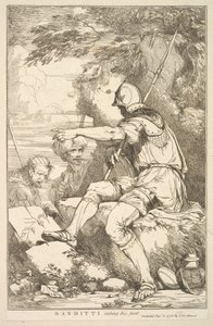1778年12月8日、ジョシュア・レイノル卿に捧げられた15のエッチングから彼の職に就くバンディッティ。 作： John Hamilton Mortimer