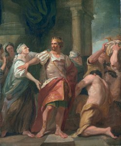 エドワード・ザ・コンフェッサーが母親の効果を剥ぎ取る、1763年頃（キャンバスに油彩）