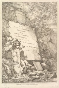 ジョシュアレイノルズ卿に捧げられた口絵15のエッチング、1778年。 作： John Hamilton Mortimer