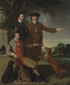 父と兄弟との自画像、c.1760-62（キャンバスに油彩）