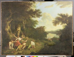 オルフェウスの死、1770年頃 作： John Hamilton Mortimer