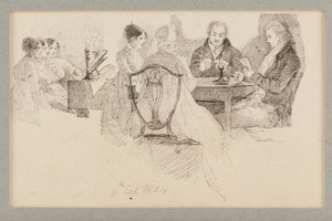 イブニングエンターテインメント、1804（紙にペンとインク）