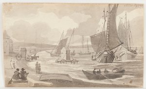 1812年にカンブリア州アロンビーにある入浴機（紙にトイレ） 作： John Harden