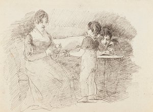 羊毛を持つ少年、1843 作： John Harden
