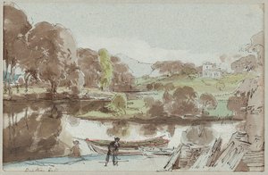 カンブリア湖水地方の東からのブラセイホール、1810年（紙にトイレ）