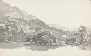 橋、湖水地方、カンブリア（紙にトイレ） 作： John Harden