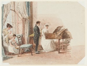 ホール内部、1827（紙にトイレ） 作： John Harden
