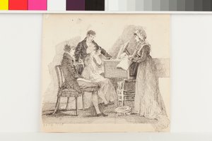 コンサート、1805年9月25日（紙にペンとインク） 作： John Harden