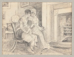火のそばで、ジョンWは1812年3歳で 作： John Harden