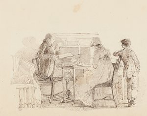 暖炉のそばの3つ、1805年 作： John Harden