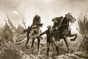 射撃場から馬に負傷して戻ってきたブラウンドライバー