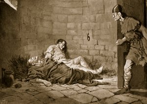 エリックとヴァルデマールの公爵夫人の懲役と死、1318年 作： John Harris Valda