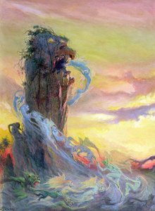 だから、すべての良い考えと悪い考えが家に帰った（紙にトイレとクレヨン） 作： John Harris Valda