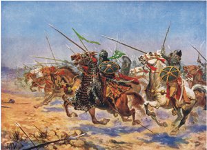 シャーバラズの騎兵突撃、「ハッチンソンの国家の歴史」のイラスト