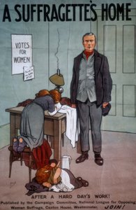 A Suffragettes Home - J. Hassall -ポスター、20世紀