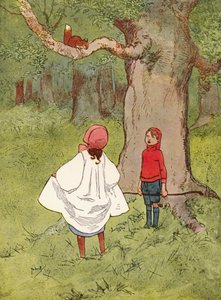 「巻き毛のしっぽの愛らしい小さなリス」（カラーリソ） 作： John Hassall