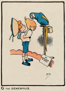 寛大なG - J・ハッサル-ドローイング、1903 作： John Hassall
