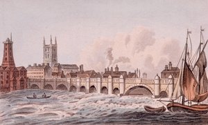 ロンドン・ブリッジ・オールド、ロンドン、1823年 作： John Hassall