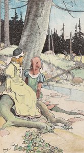 森の中のベイブ、1900年頃（紙に水彩＆ペン＆インク） 作： John Hassall