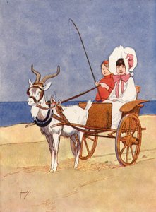 「レジーおじさんがヤギの寝椅子を借りてくれた」（リソ色） 作： John Hassall