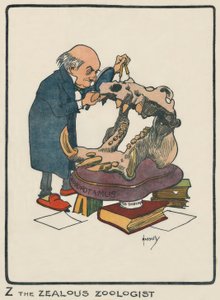 熱狂的な動物学者Z - J・ハッサル-ドローイング、1903 作： John Hassall
